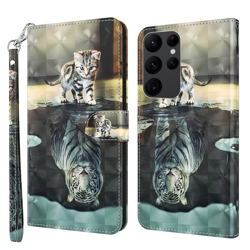 Κάλυμμα Samsung Galaxy S23 Ultra 5G με κορδονι Strappy Kitten Dream