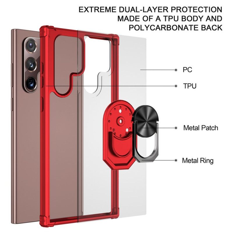 θηκη κινητου Samsung Galaxy S23 Ultra 5G Διαφανές Με Ring-support