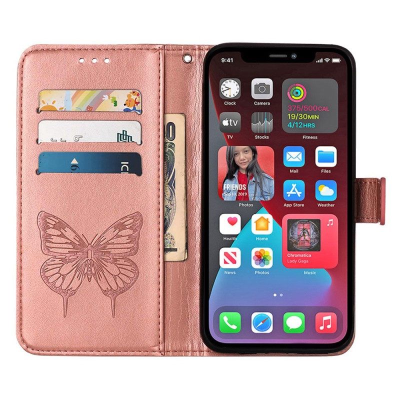 Κάλυμμα iPhone 14 Pro Max με κορδονι Μπαρόκ Strappy Butterfly