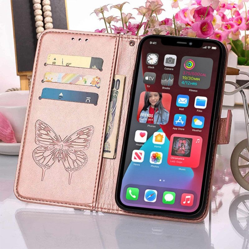 Κάλυμμα iPhone 14 Pro Max με κορδονι Μπαρόκ Strappy Butterfly