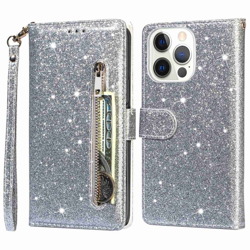 Κάλυμμα iPhone 14 Pro Max πορτοφολι Glitter Wallet