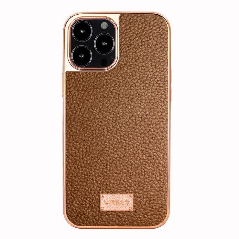 Θήκη iPhone 14 Pro Max Faux Leather Lychee Vietao