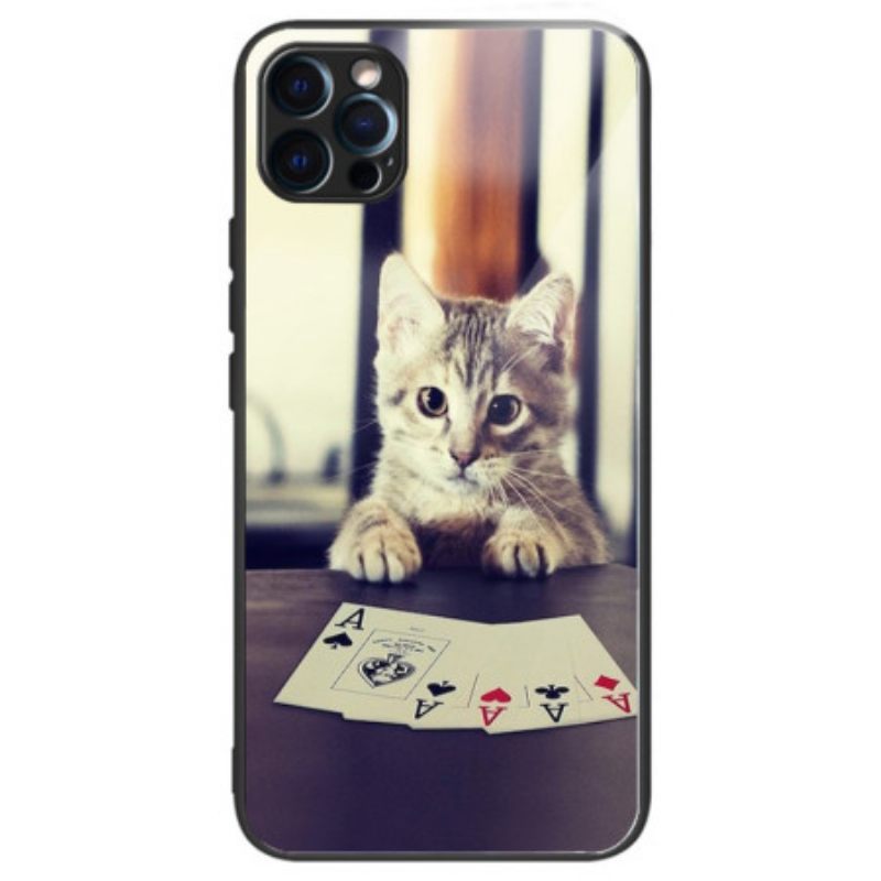 Θήκη iPhone 14 Pro Max Poker Cat Tempered Glass