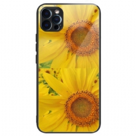 θηκη κινητου iPhone 14 Pro Max Tempered Glass Sunflowers