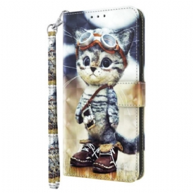 Κάλυμμα iPhone 15 Pro με κορδονι Aviator Cat Με Λουράκι