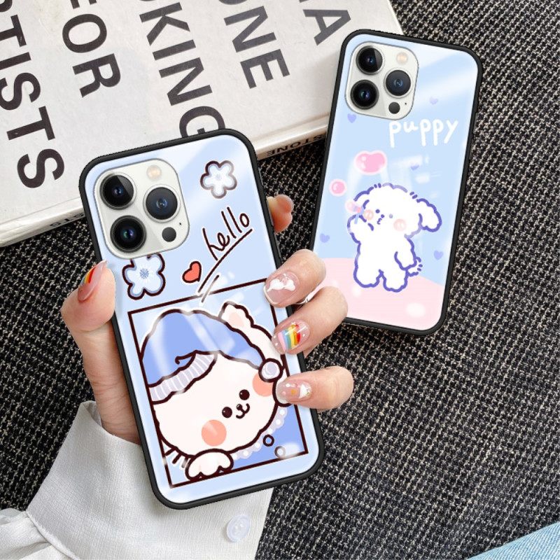 θηκη κινητου iPhone 15 Pro Milk Tea Rabbit Tempered Glass