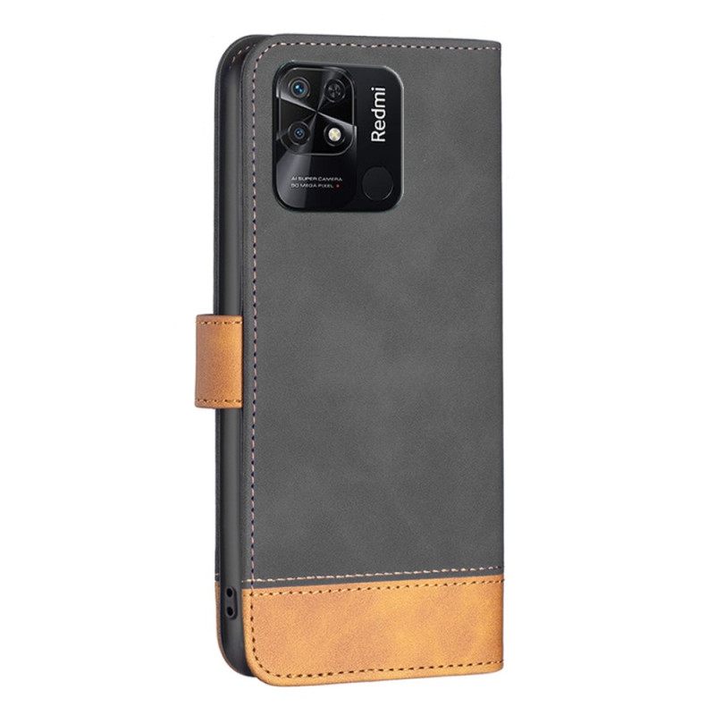 δερματινη θηκη Xiaomi Redmi 10C Δίχρωμο Faux Leather Binfen Color