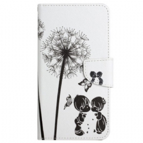 δερματινη θηκη Xiaomi Redmi 10C με κορδονι Lanyard Love Dandelions