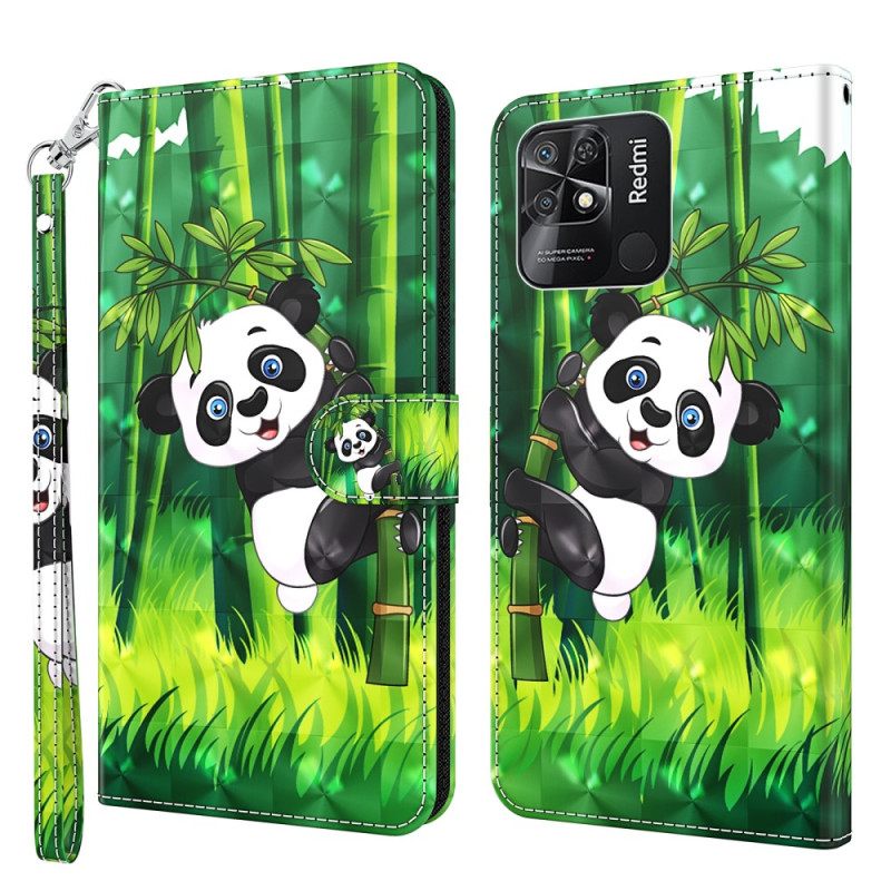 Κάλυμμα Xiaomi Redmi 10C με κορδονι Bamboo Panda Με Κορδόνι