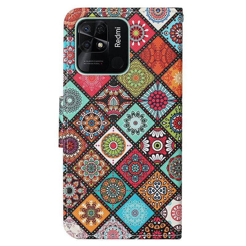 Κάλυμμα Xiaomi Redmi 10C με κορδονι Strappy Patchwork