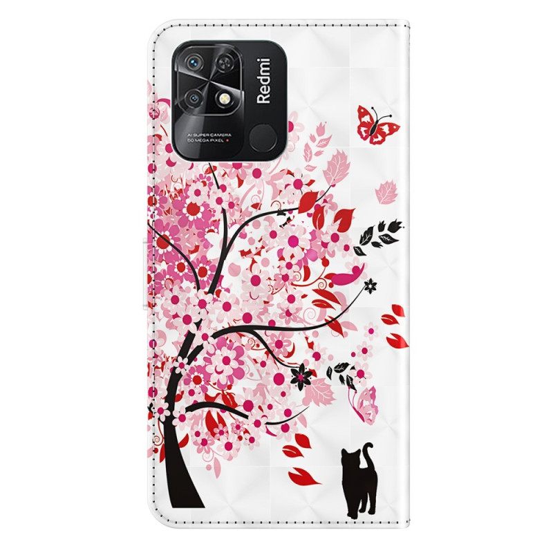 Κάλυμμα Xiaomi Redmi 10C με κορδονι Strappy Rose Tree