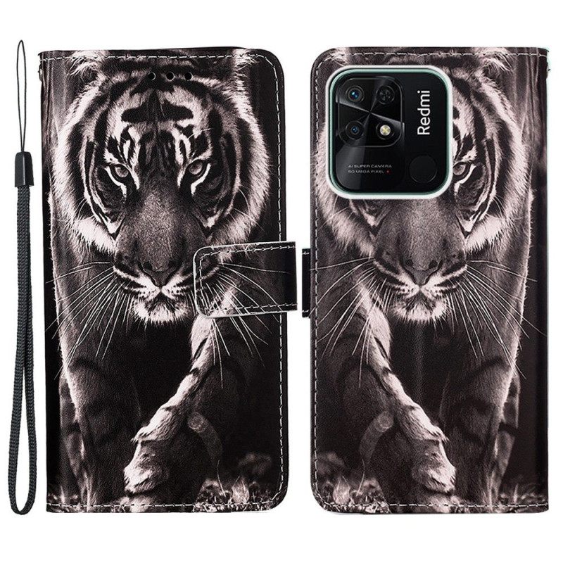 Κάλυμμα Xiaomi Redmi 10C με κορδονι Υπέροχο Thong Tiger