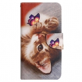 Θήκη Flip Xiaomi Redmi 10C με κορδονι Μόνο Thong Cats