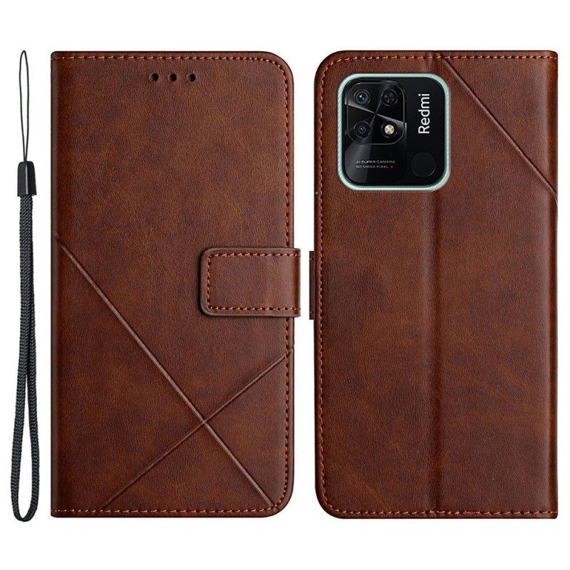 Θήκη Flip Xiaomi Redmi 10C X Design Geo Leather Style