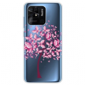 θηκη κινητου Xiaomi Redmi 10C Άνευ Ραφής Ροζ Δέντρο