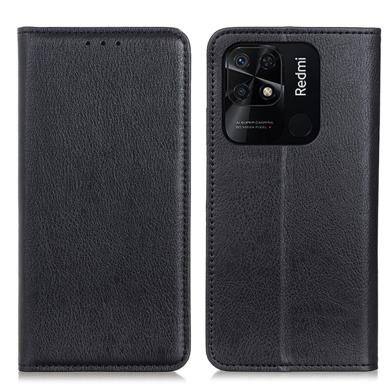 θηκη κινητου Xiaomi Redmi 10C Θήκη Flip Lychee Split Leather Texture