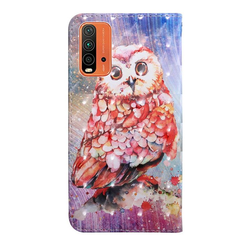 δερματινη θηκη Xiaomi Redmi 9T Light Spot Germain The Owl