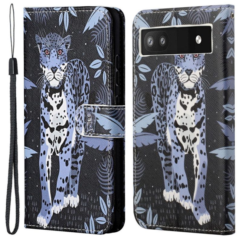 Κάλυμμα Google Pixel 6A με κορδονι Strappy Leopard