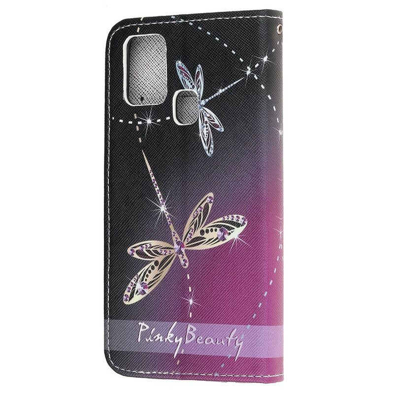 Κάλυμμα OnePlus Nord N100 με κορδονι Strappy Dragonflies