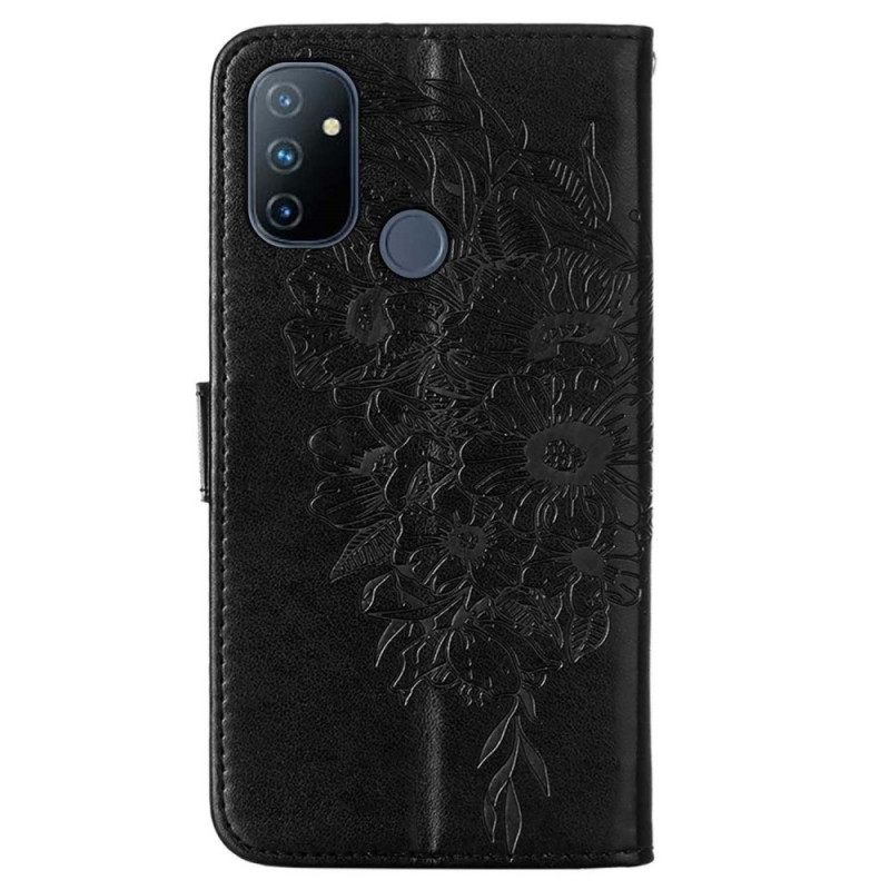 Κάλυμμα OnePlus Nord N100 με κορδονι Σχέδιο Strappy Butterfly