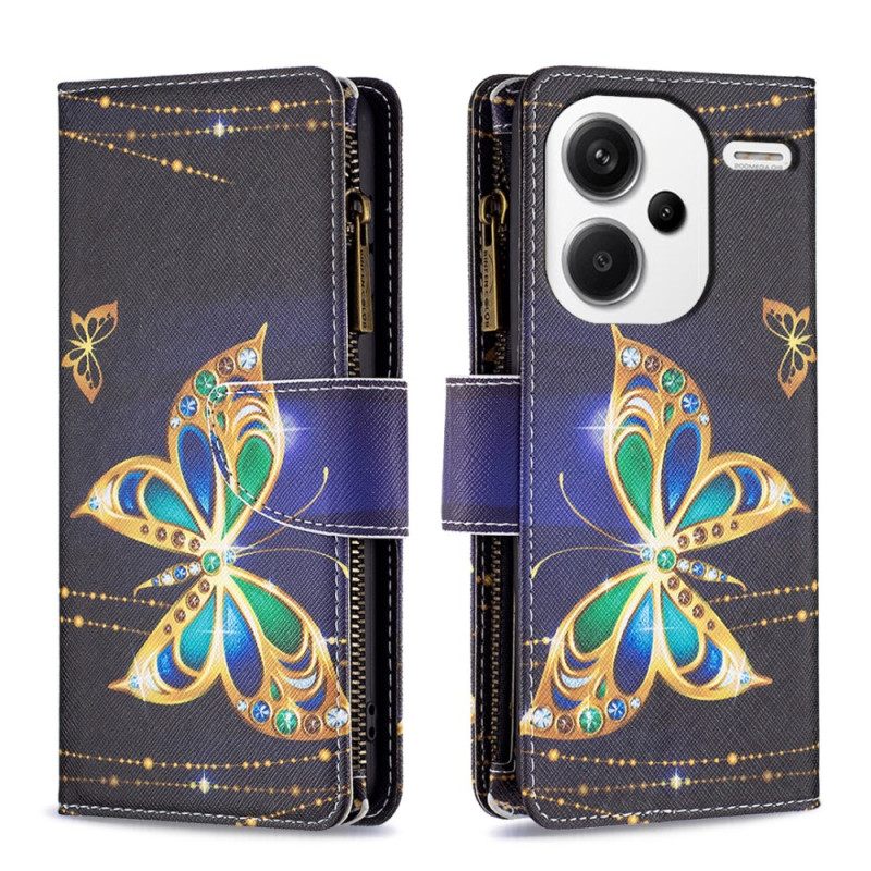 Δερματινη Θηκη Xiaomi Redmi Note 13 Pro Plus 5g Πορτοφόλι Rhinestone Butterflies