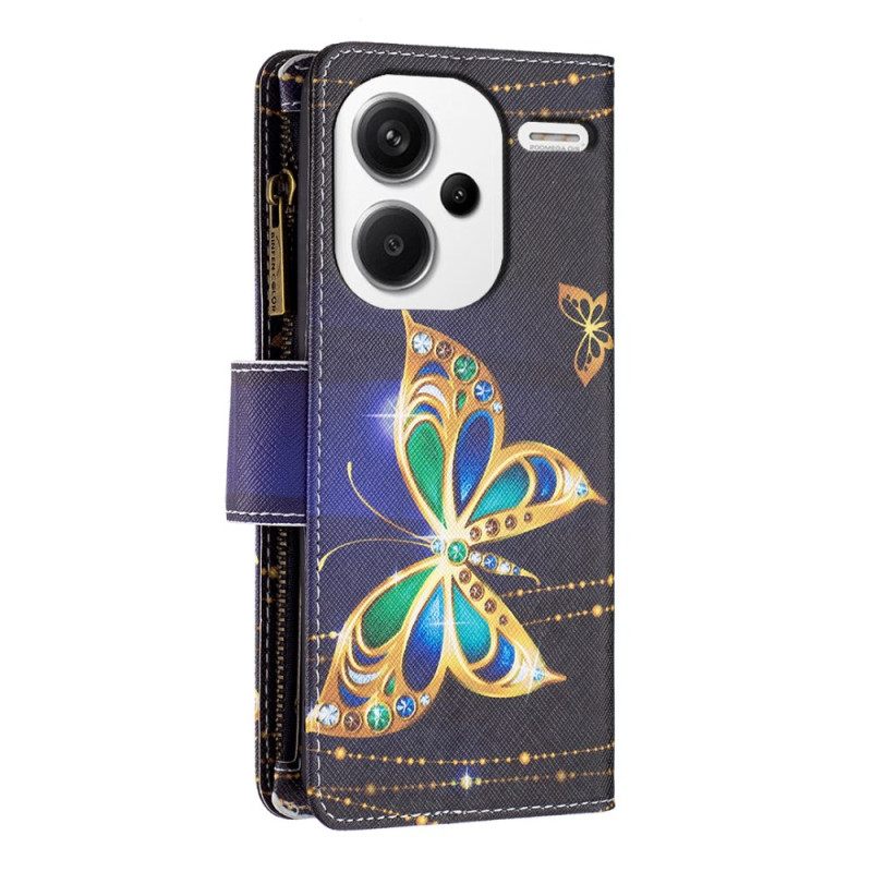 Δερματινη Θηκη Xiaomi Redmi Note 13 Pro Plus 5g Πορτοφόλι Rhinestone Butterflies