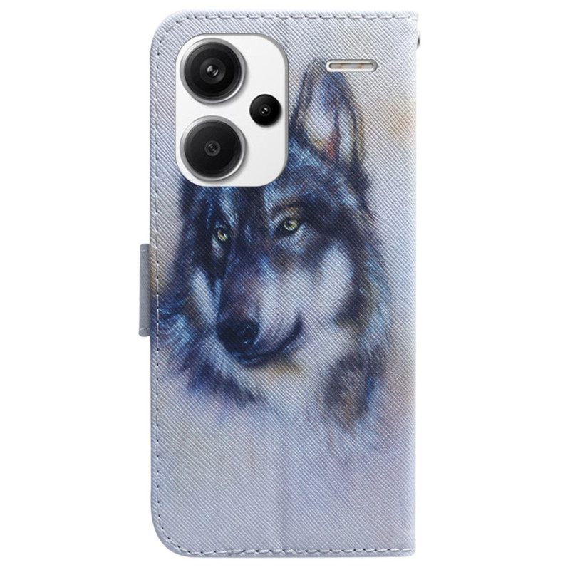 Δερματινη Θηκη Xiaomi Redmi Note 13 Pro Plus 5g Wolf Watercolor