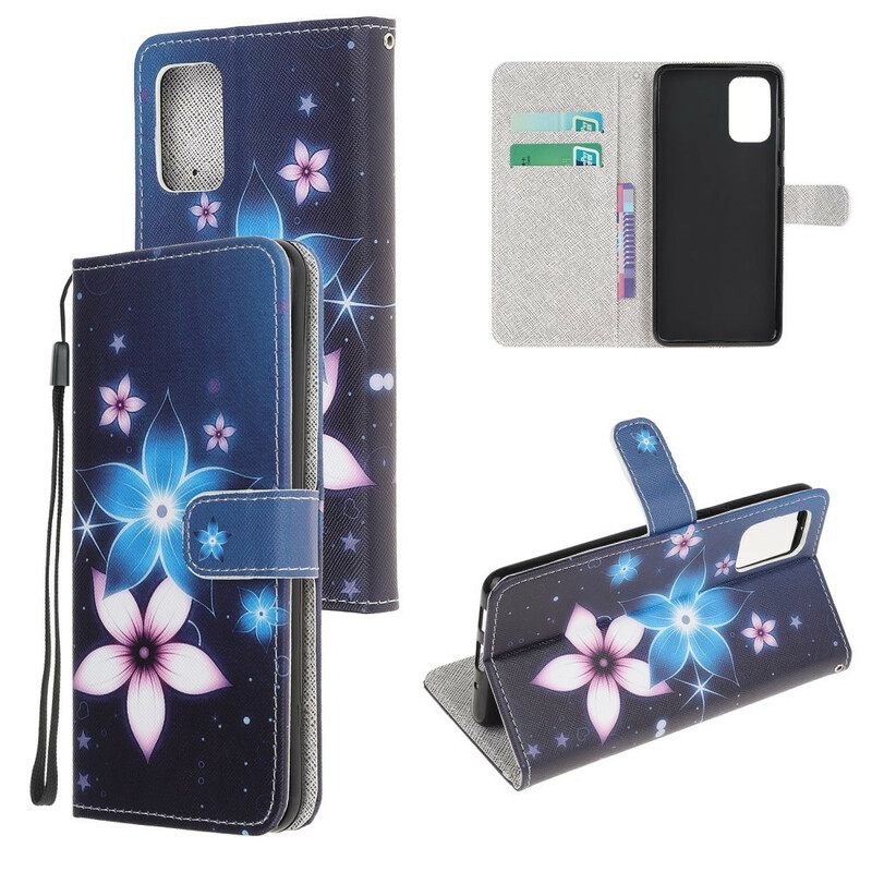 δερματινη θηκη Samsung Galaxy S20 FE με κορδονι Λουλούδια Lunar Strap