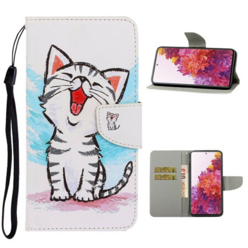 δερματινη θηκη Samsung Galaxy S20 FE με κορδονι Strappy Color Kitten