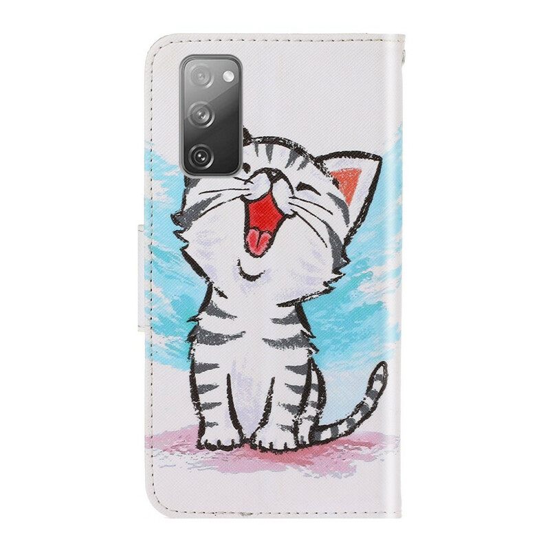 δερματινη θηκη Samsung Galaxy S20 FE με κορδονι Strappy Color Kitten