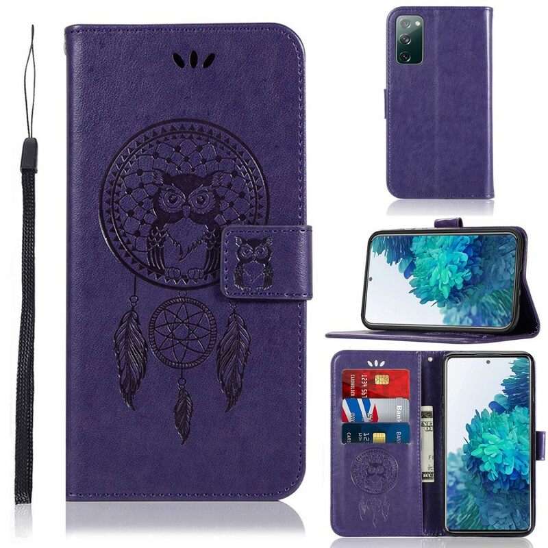 Κάλυμμα Samsung Galaxy S20 FE Δερμάτινο Εφέ Dreamcatcher Owl