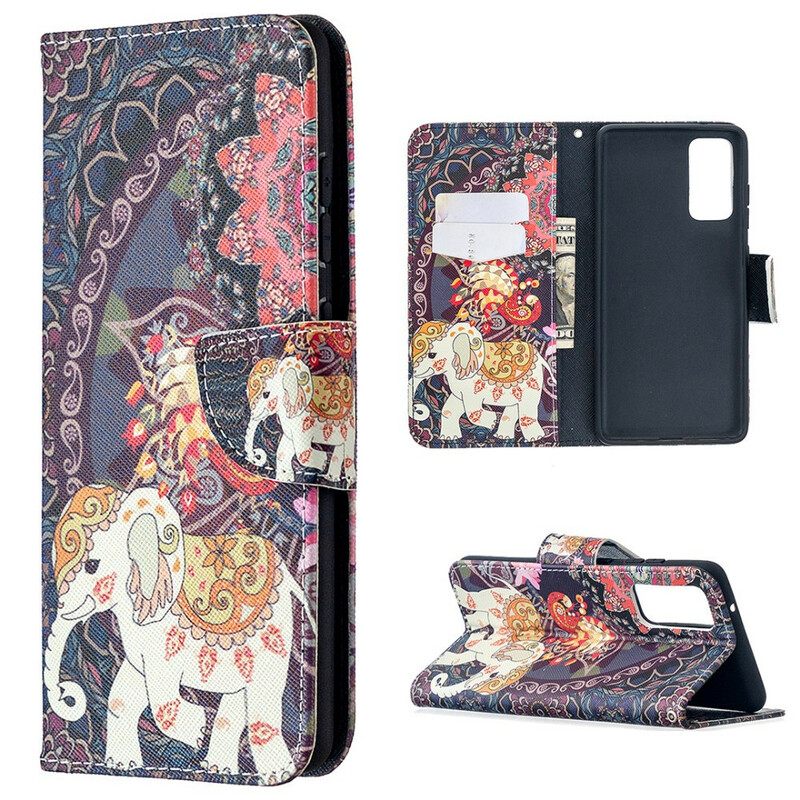 Θήκη Flip Samsung Galaxy S20 FE Ethnic Elephants Mandala