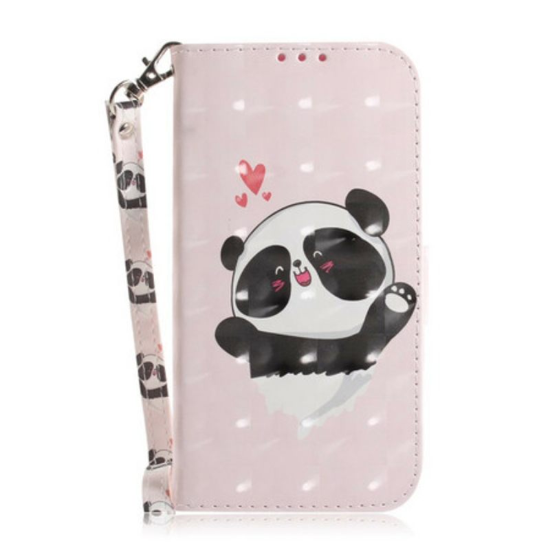 Θήκη Flip Samsung Galaxy S20 FE με κορδονι Panda Love With Lanyard