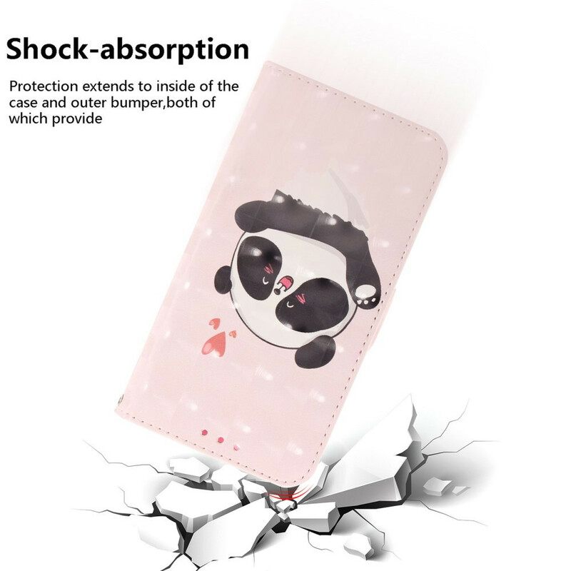 Θήκη Flip Samsung Galaxy S20 FE με κορδονι Panda Love With Lanyard