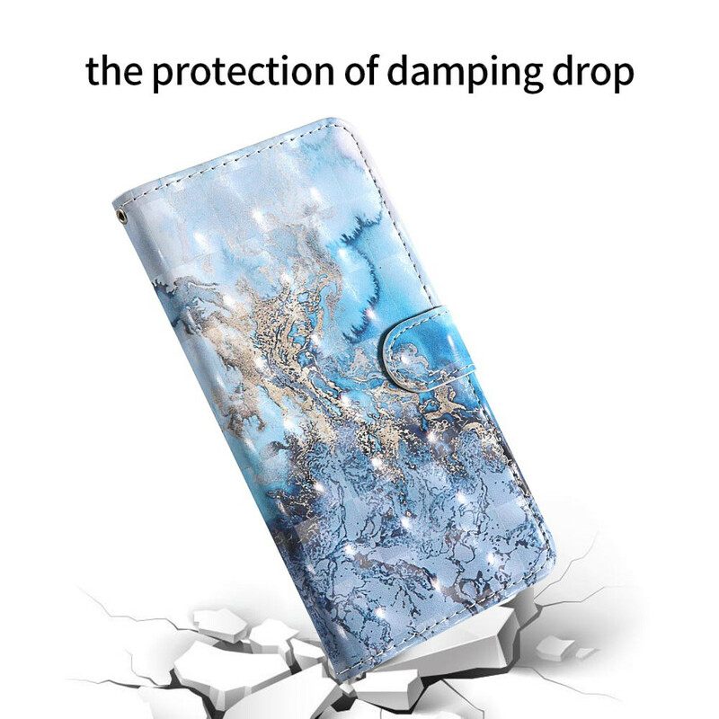 Θήκη Flip Samsung Galaxy S20 FE Σχέδιο Από Μάρμαρο Light Spot Με Κορδόνι