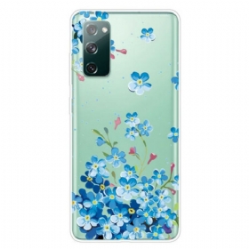 θηκη κινητου Samsung Galaxy S20 FE Μπλε Λουλούδια