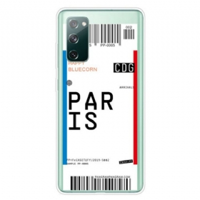 Θήκη Samsung Galaxy S20 FE Κάρτα Επιβίβασης Στο Παρίσι