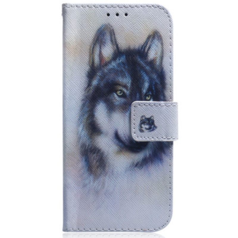 Κάλυμμα Oppo Reno 8 Pro με κορδονι Strappy Watercolor Dog