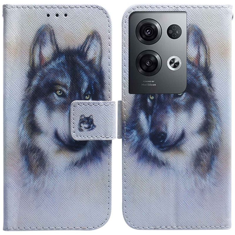 Κάλυμμα Oppo Reno 8 Pro με κορδονι Strappy Watercolor Dog