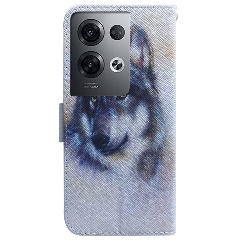 Κάλυμμα Oppo Reno 8 Pro με κορδονι Strappy Watercolor Dog