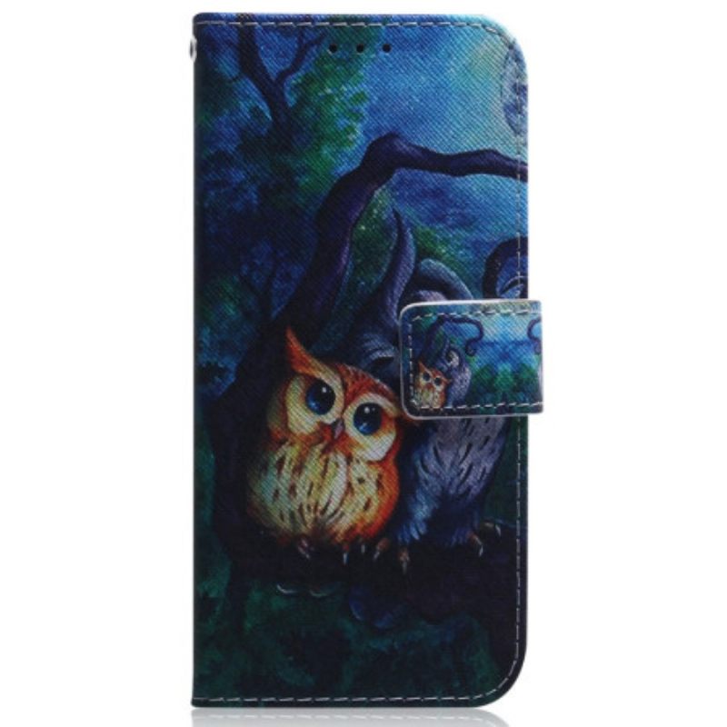 Κάλυμμα Oppo Reno 8 Pro με κορδονι Ζωγραφική Με Strappy Owls