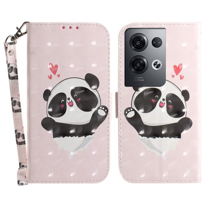 Κάλυμμα Oppo Reno 8 Pro Panda Love With Lanyard