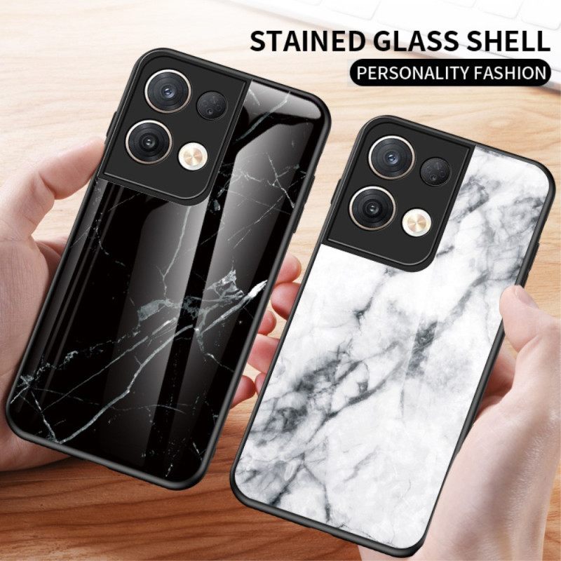 Θήκη Oppo Reno 8 Pro Μάρμαρο Tempered Glass