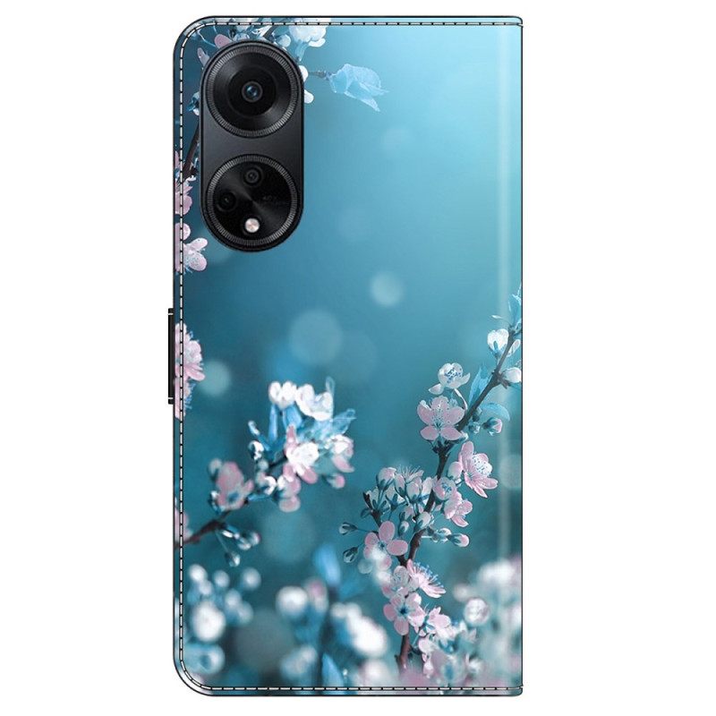 Δερματινη Θηκη Oppo A98 5g Plum Blossoms Σιλικόνης