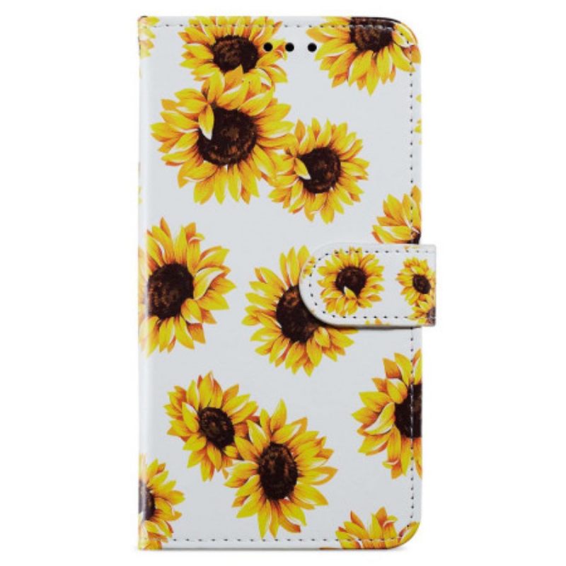 Δερματινη Θηκη Oppo A98 5g Strap Sunflowers