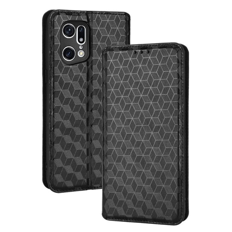 θηκη κινητου Oppo Find X5 Pro Θήκη Flip 3d Diamond Leather Effect