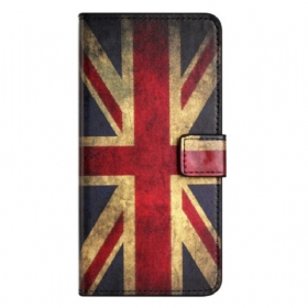 δερματινη θηκη iPhone 15 Vintage Αγγλική Σημαία