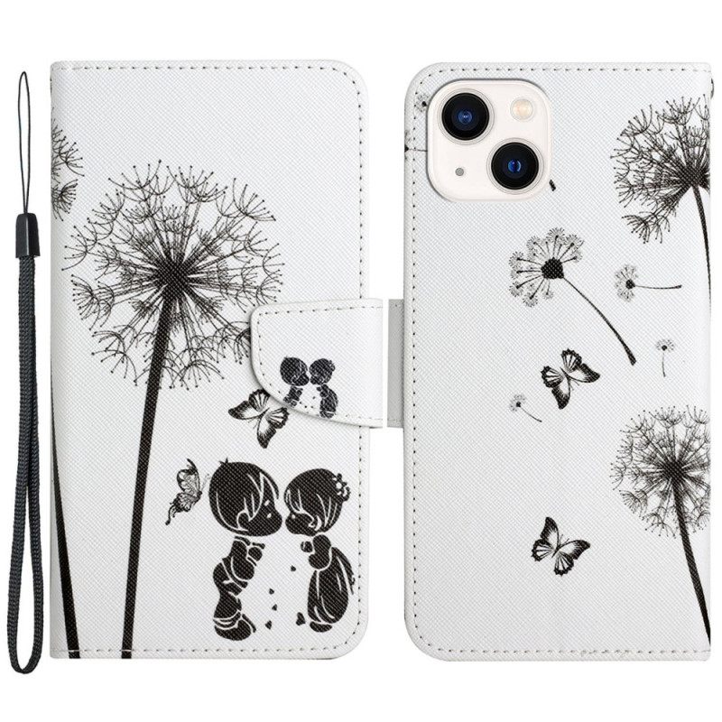 Κάλυμμα iPhone 15 με κορδονι Dandelion Love With Strap