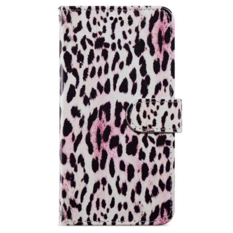 Κάλυμμα iPhone 15 με κορδονι Σχέδιο Leopard Skin With Strap