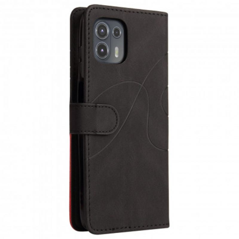 Κάλυμμα Motorola Edge 20 Lite Δίχρωμο Signature Faux Leather